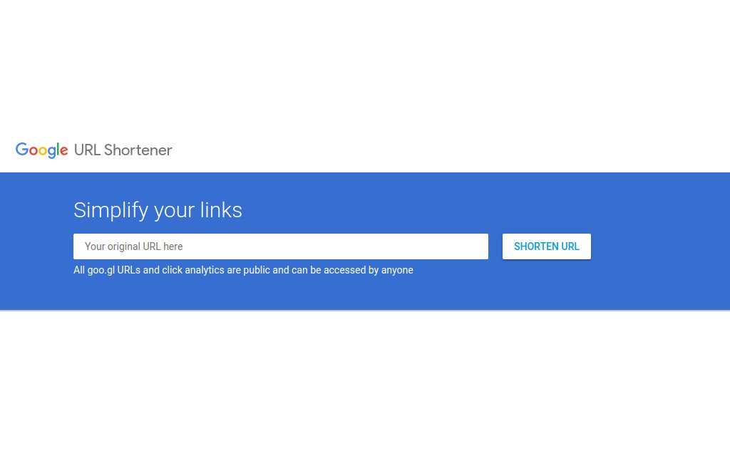 Interfaz de Google URL Shortener
