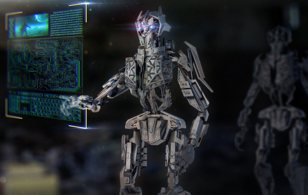 Robot utilizando una pantalla